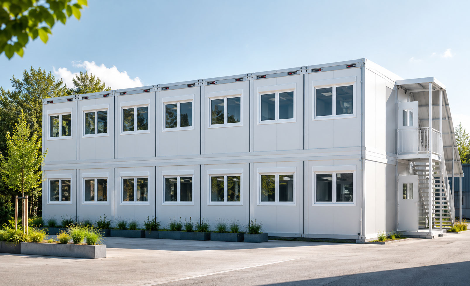 containeranlage-kaufen2026 Moderne zweistöckige Containeranlage kaufen – flexible Raumlösung von all2work
