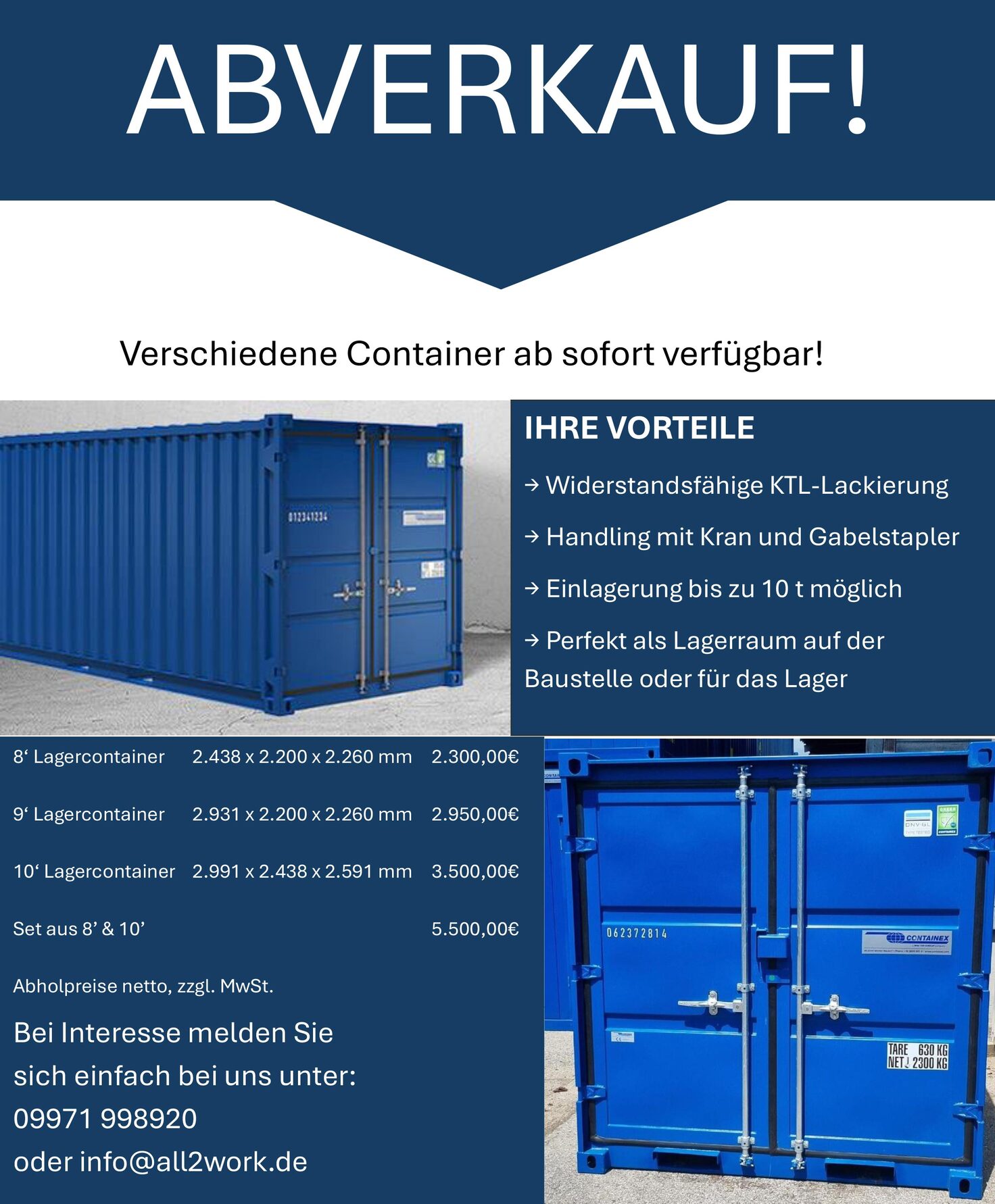 Abverkauf Container