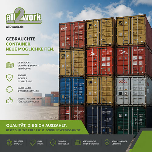 Gebrauchte Container von all2work – geprüft, robust und schnell verfügbar